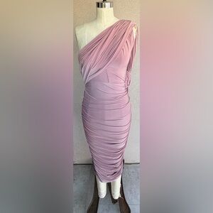 Chic One-Pink Shoulder Pink Dress